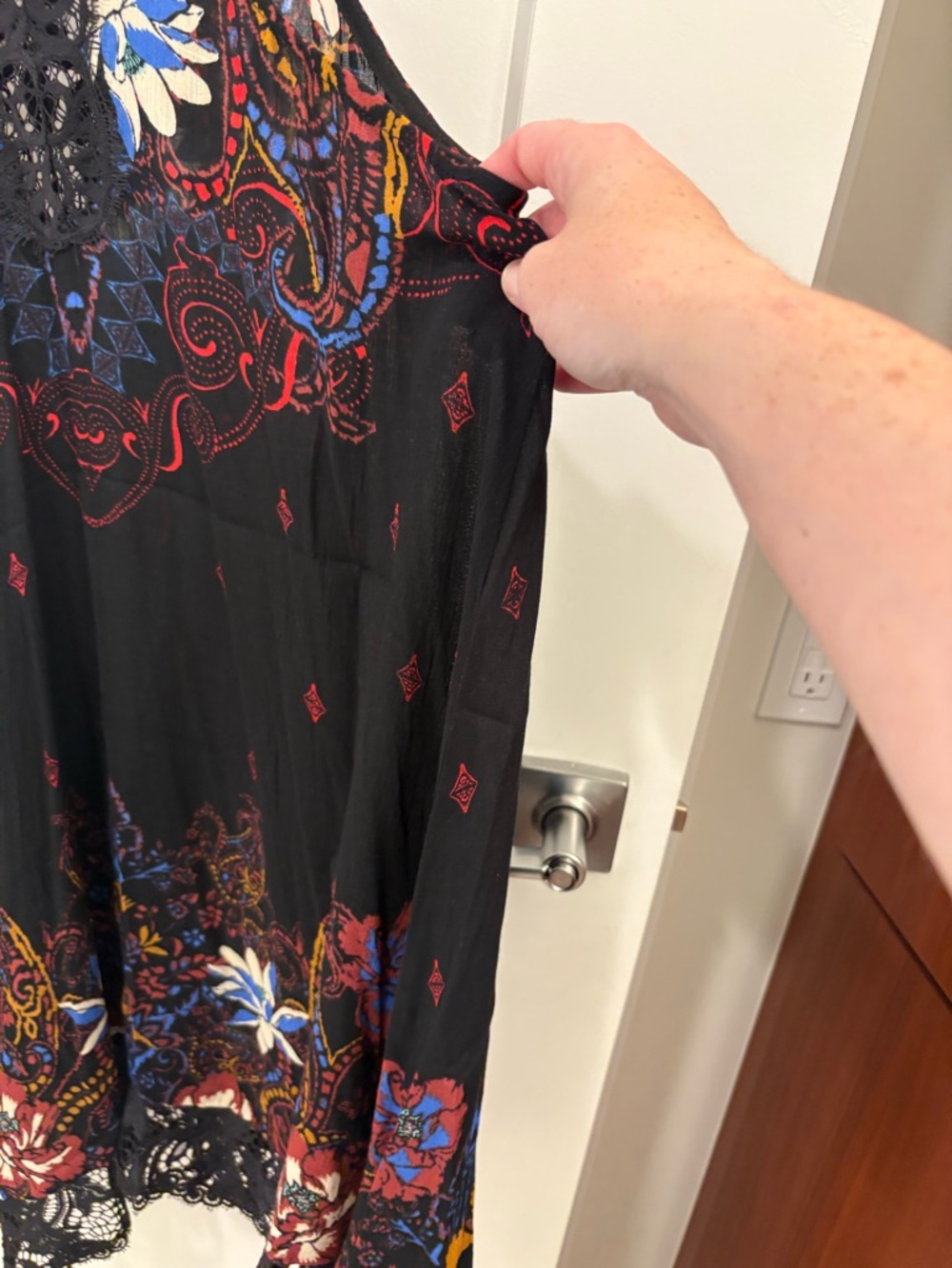 Free People Intimately Whimsygoth Black Lace Who’s Sorry Now Floral Slip Dress L - Picture 10 of 12